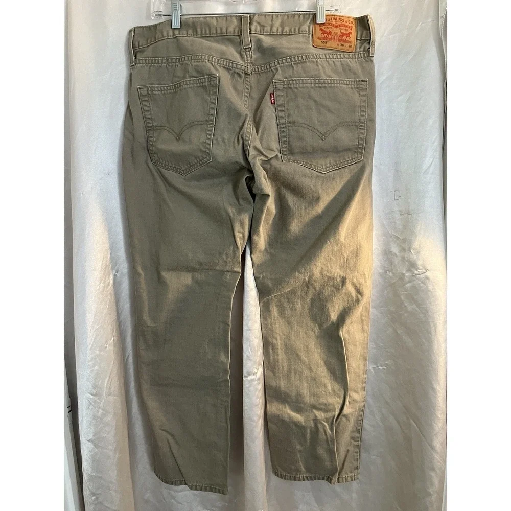Levis 559 Jeans Men's 36x30 Beige/Khaki Relaxed Straight 100% Cotton